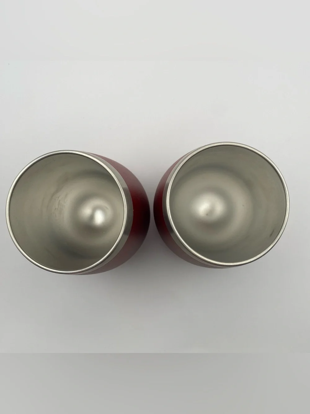 Yeti Red Stainless Steel Accent Vases - Pair